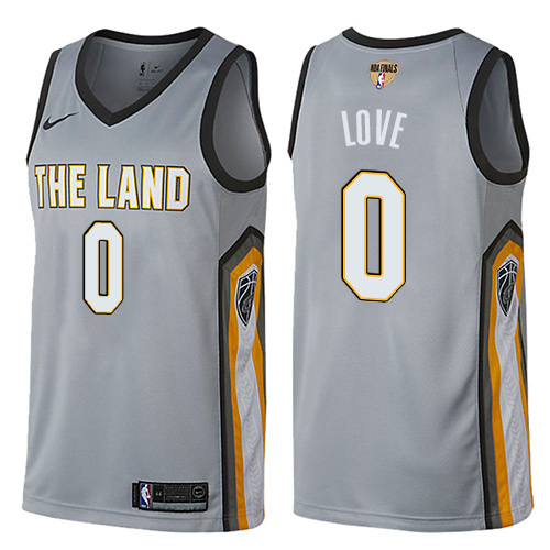 Men Nike Cleveland Cavaliers #0 Kevin Love Gray The Finals Patch NBA Swingman City Edition Jersey->boston celtics->NBA Jersey